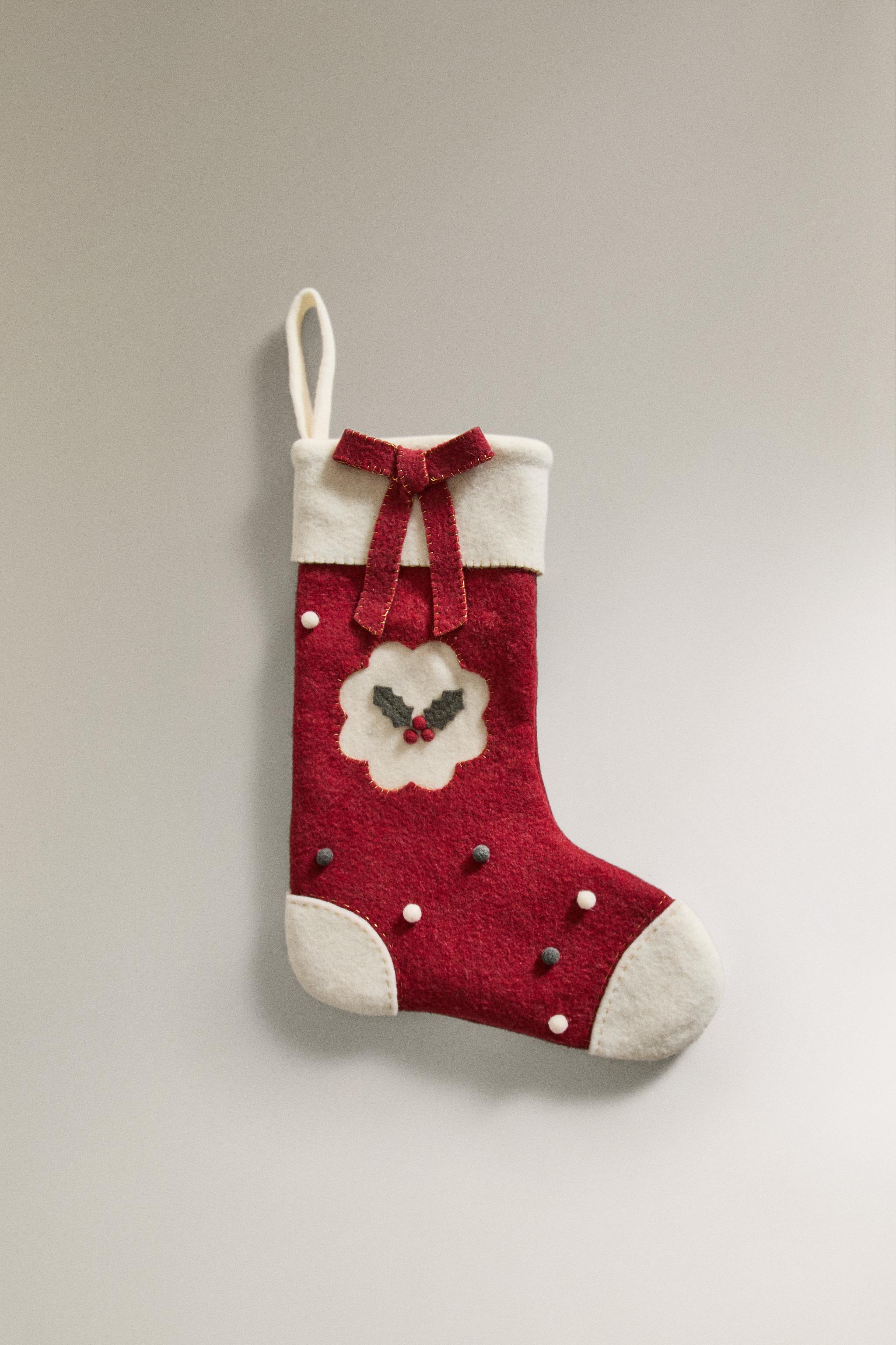 WOOL STOCKING CHRISTMAS DECORATION